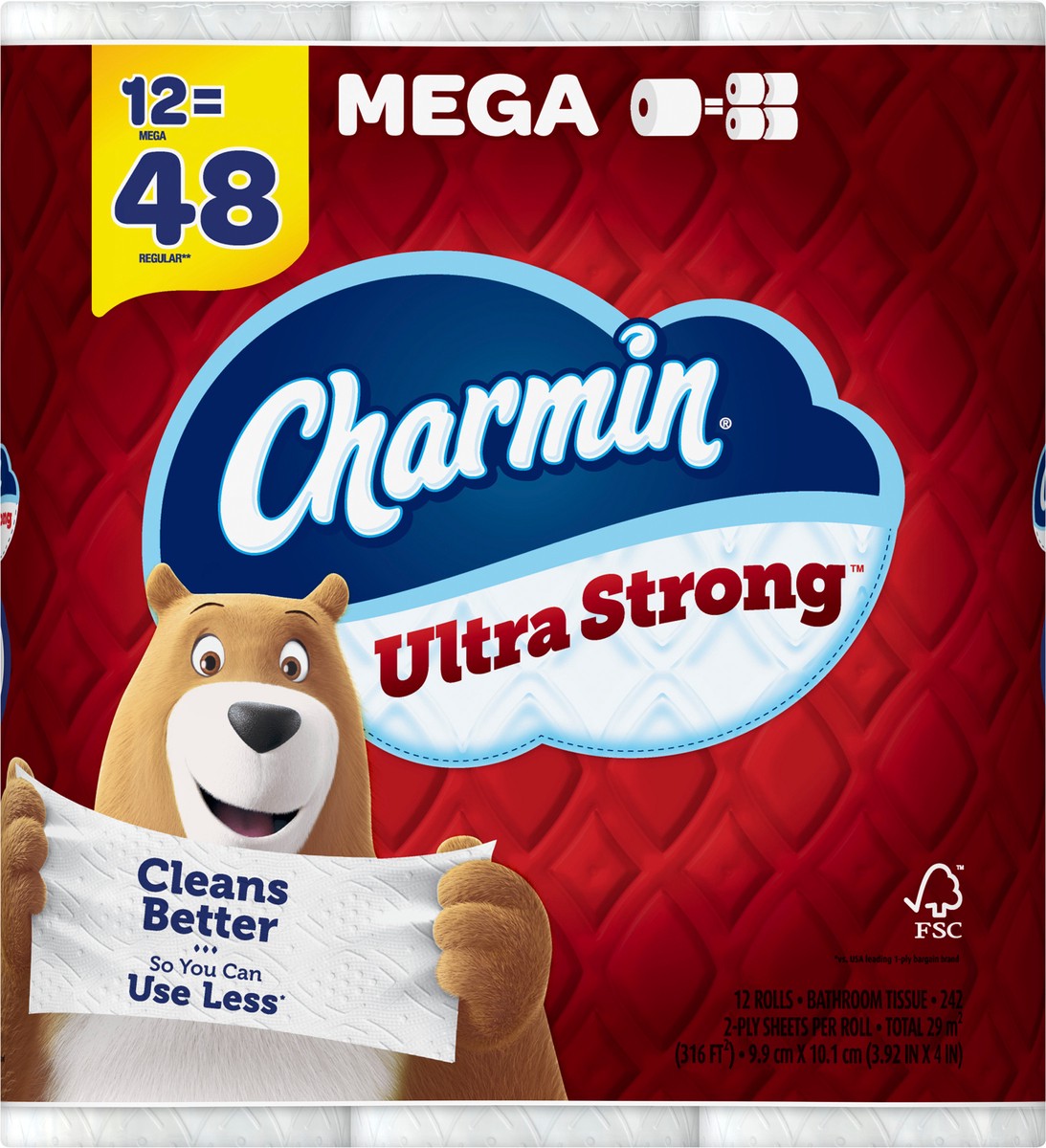 slide 3 of 5, Charmin Ultra Strong Toilet Paper 12 Mega Rolls, 242 Sheets Per Roll, 12 ct