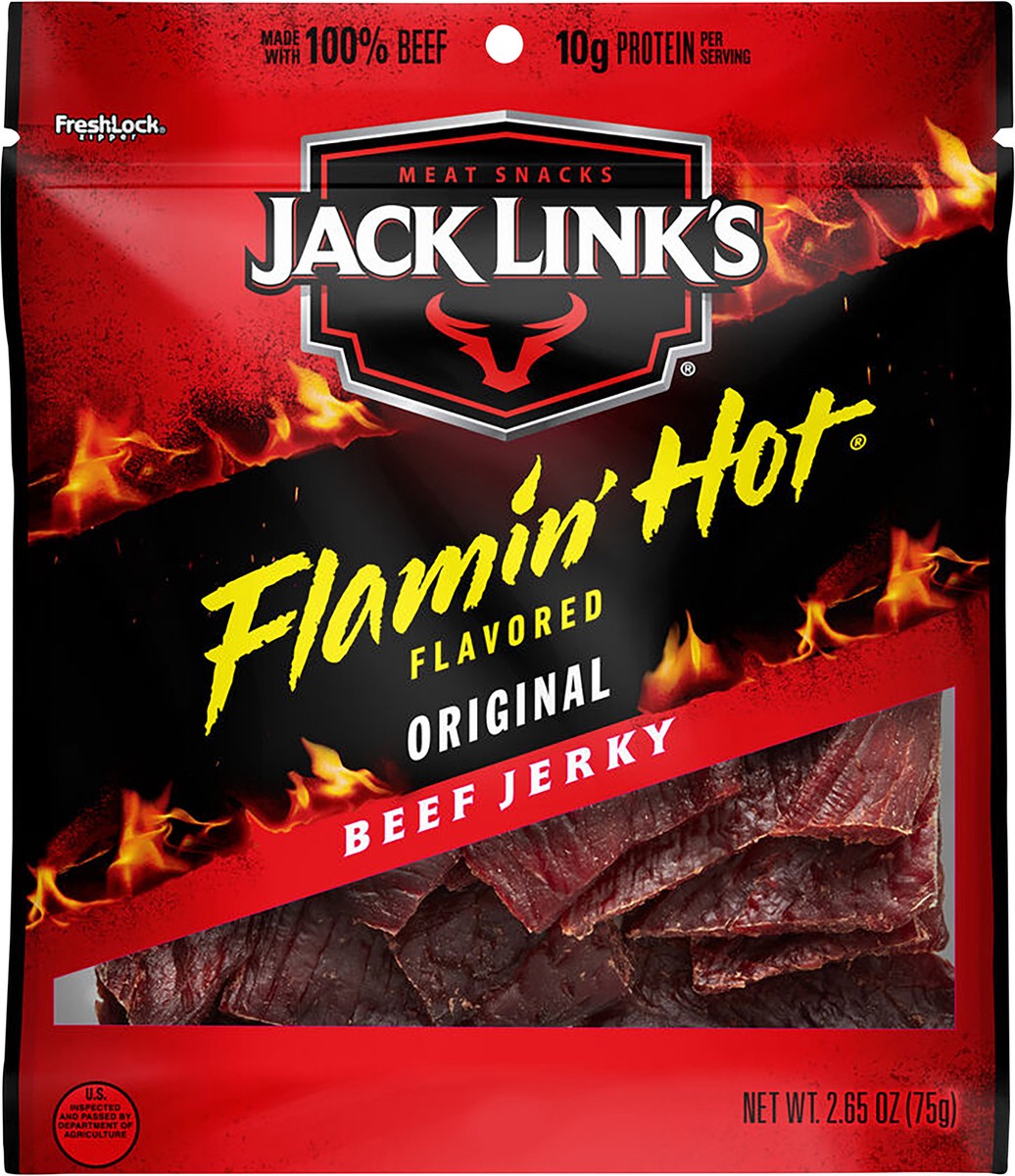 slide 2 of 4, Jack Link's Beef Jerky, Flamin' Hot Flavored, Original, 2.65 oz