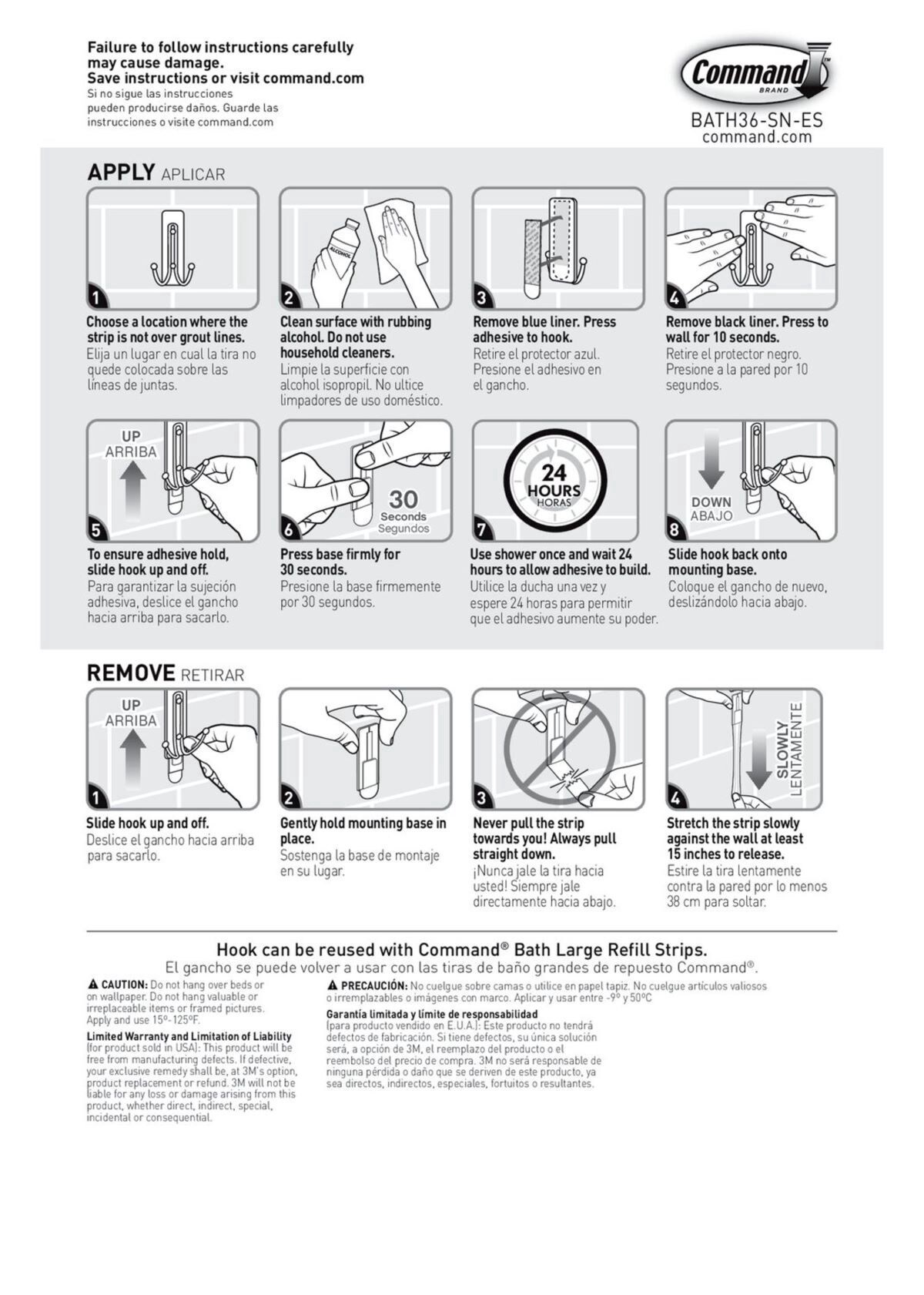 slide 13 of 21, 3M Command Bath Large Satin Brass Hook 1 ct., 1 ct