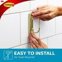 slide 3 of 21, 3M Command Bath Large Satin Brass Hook 1 ct., 1 ct