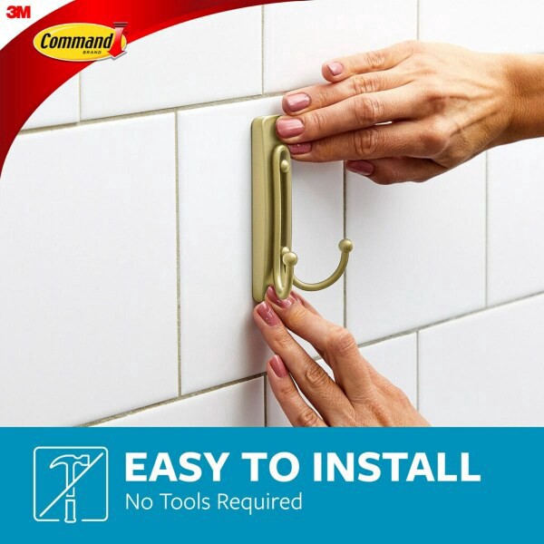 slide 4 of 21, 3M Command Bath Large Satin Brass Hook 1 ct., 1 ct