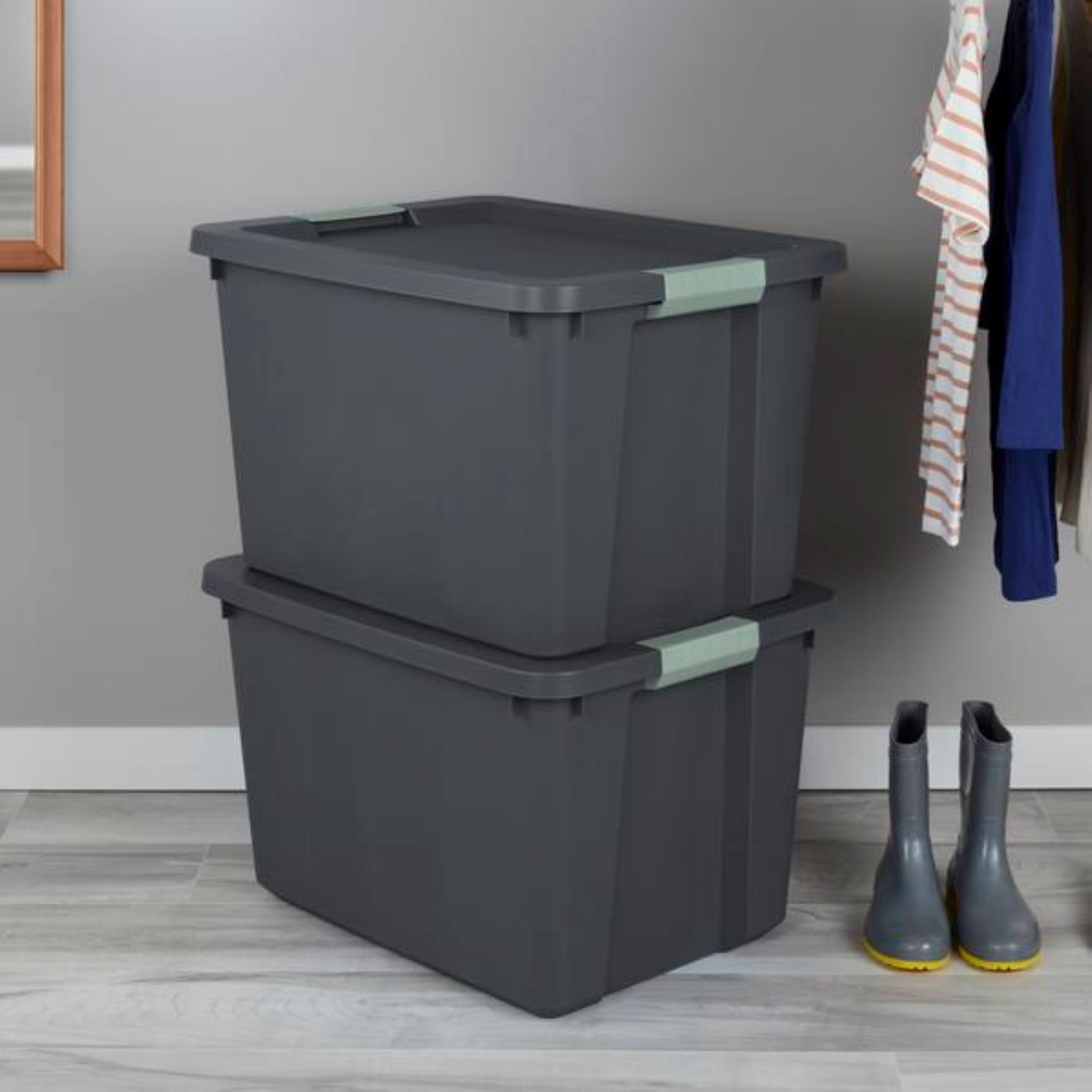 slide 3 of 3, Sterilite 20 Gallon Latch Tote Grey, 20 gal