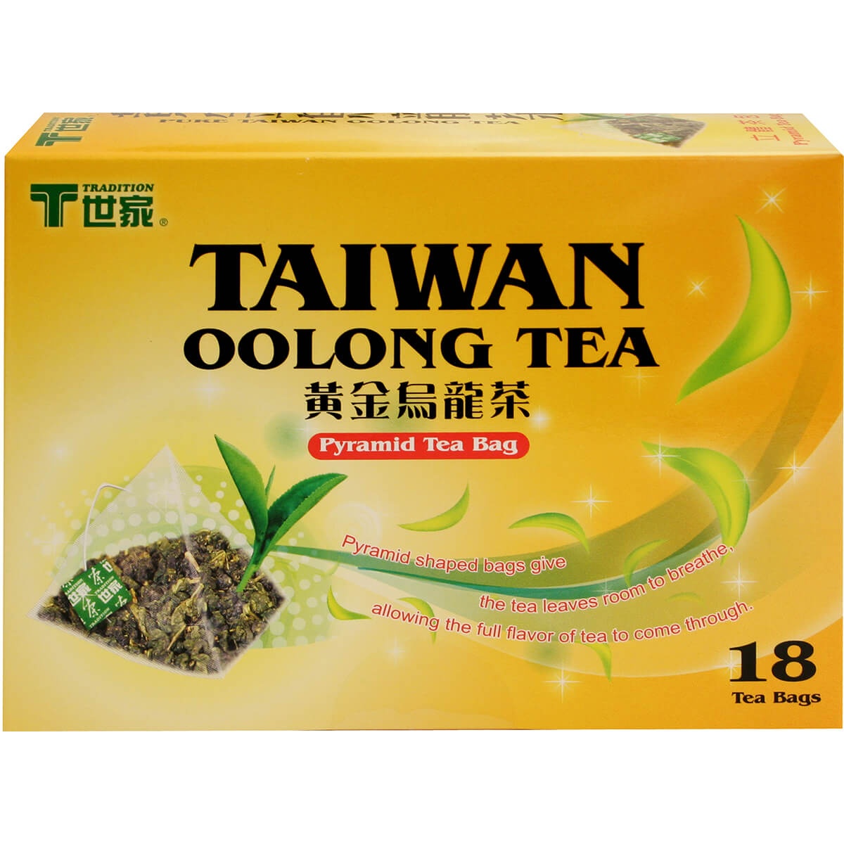 slide 1 of 1, Tradition Taiwan Oolong Tea Pyramid Tea Bag Box, 50.4 gram