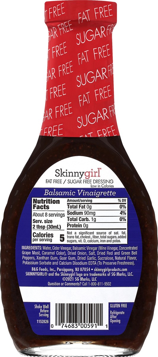 slide 6 of 8, Skinnygirl Fat-Free | Sugar-Free Balsamic Vinaigrette Salad Dressing, 8 FL OZ, 8 fl oz