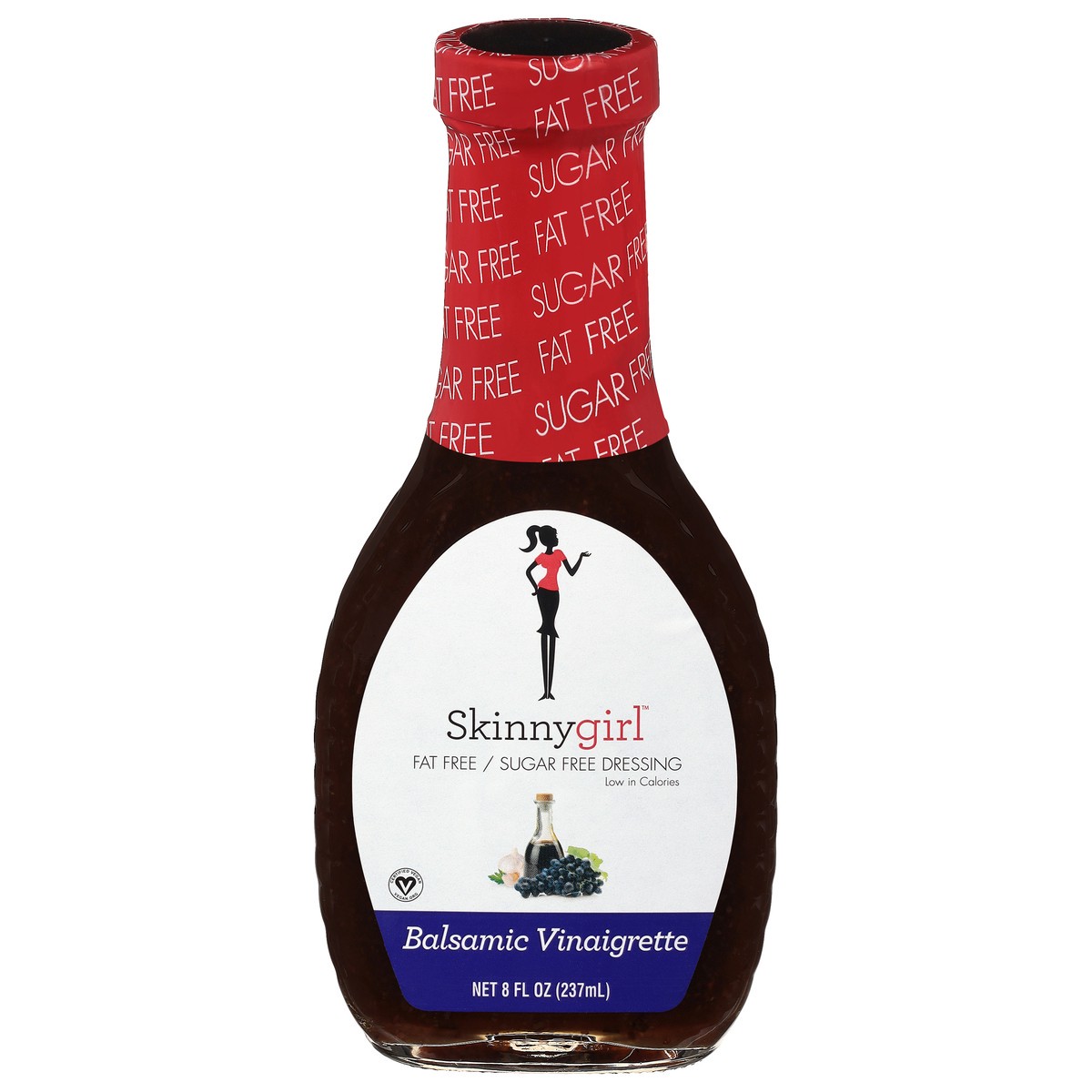 slide 1 of 8, Skinnygirl Fat-Free | Sugar-Free Balsamic Vinaigrette Salad Dressing, 8 FL OZ, 8 fl oz