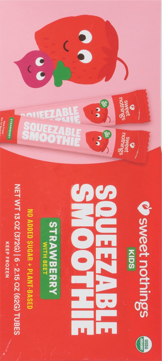 slide 7 of 13, Sweet Nothings Kids Organic Strawberry with Beet Squeezable Smoothies 6 - 2 oz Tubes, 6 ct