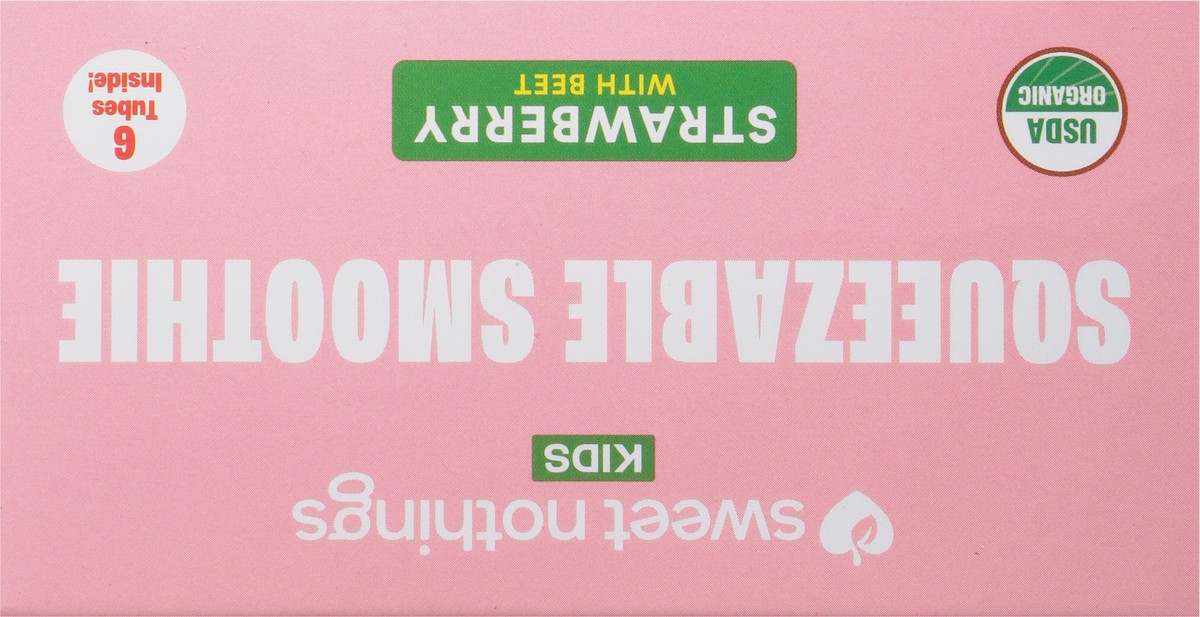 slide 3 of 13, Sweet Nothings Kids Organic Strawberry with Beet Squeezable Smoothies 6 - 2 oz Tubes, 6 ct