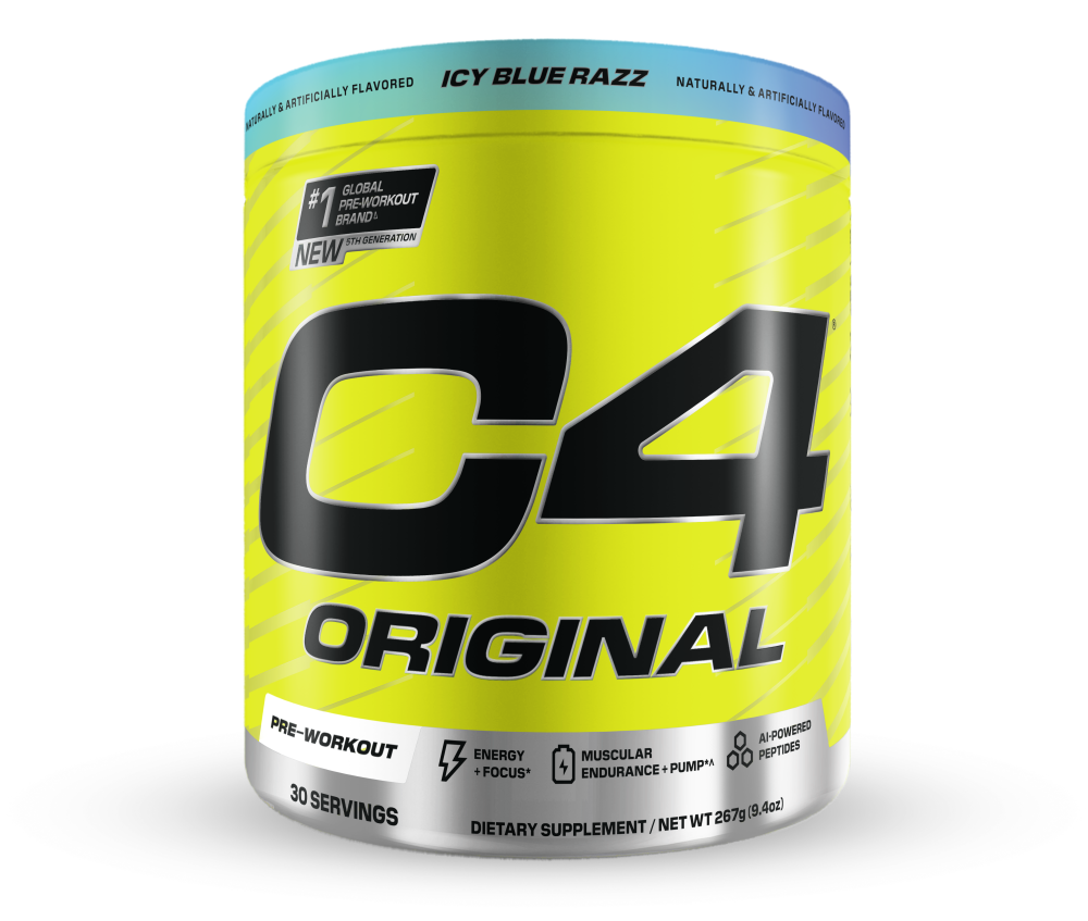 slide 1 of 4, C4 Original Icy Blue Razz Pre Workout Powder, 9.4 oz