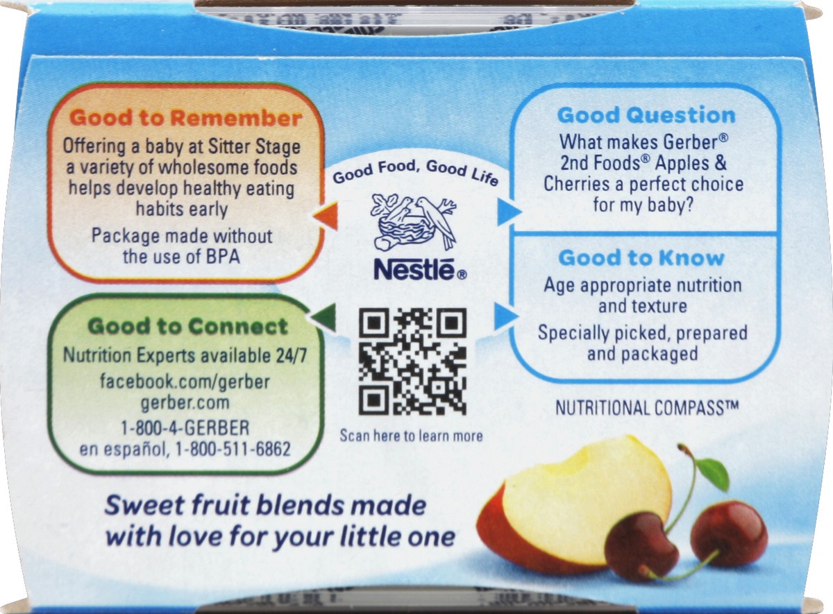 slide 4 of 5, Gerber 2nd NatureSelect Apples and Cherries Baby Food, 2 ct; 3.5 oz