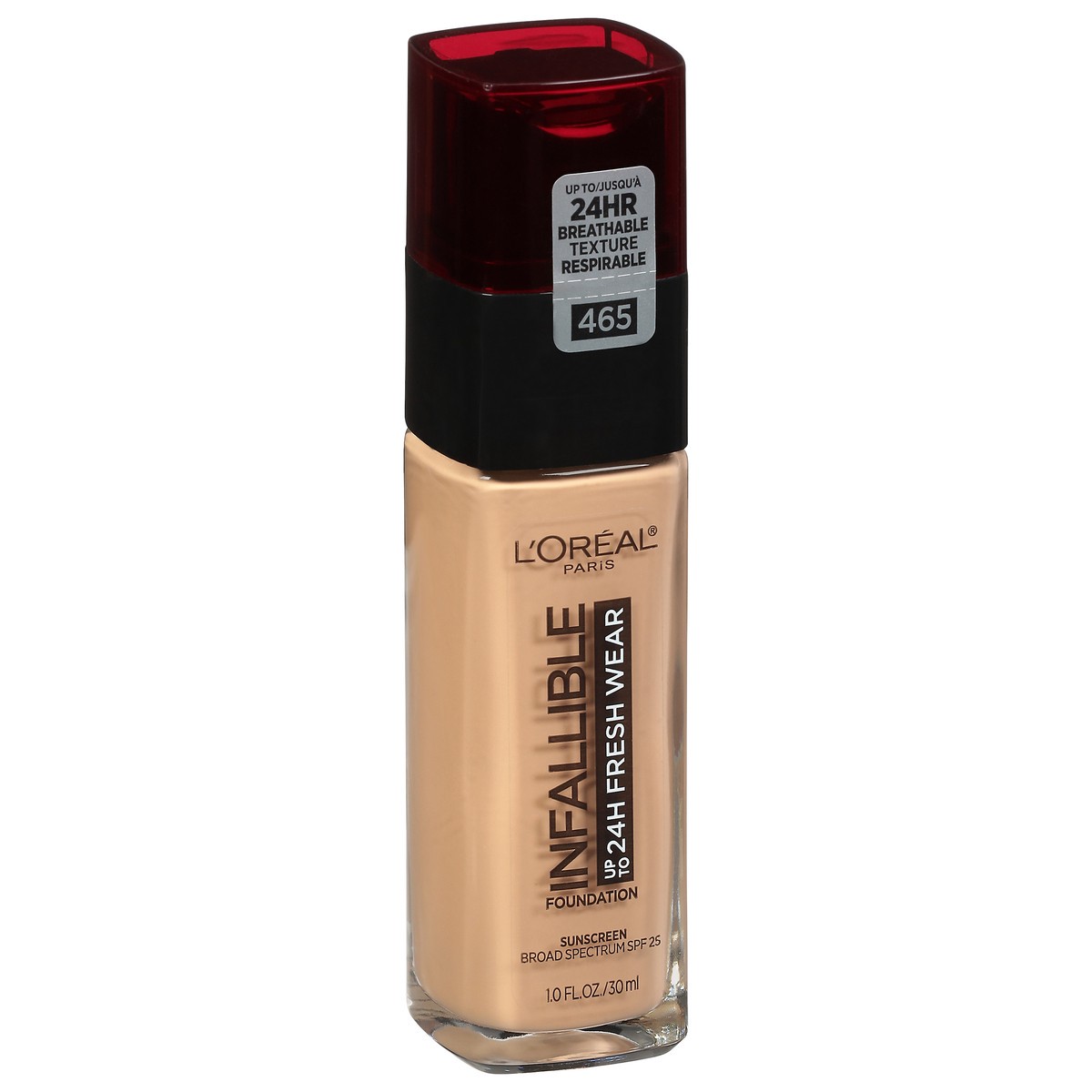 slide 2 of 9, L'Oréal Infallible Broad Spectrum SPF 25 Sand 465 Foundation 1.0 fl oz, 1 fl oz