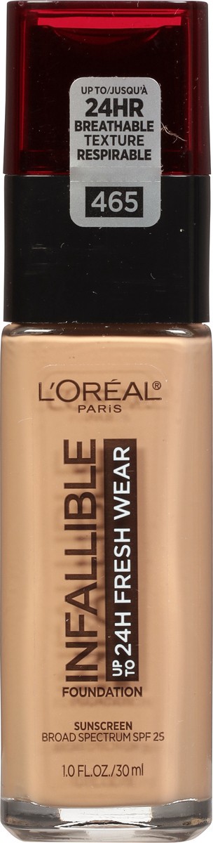 slide 6 of 9, L'Oréal Infallible Broad Spectrum SPF 25 Sand 465 Foundation 1.0 fl oz, 1 fl oz