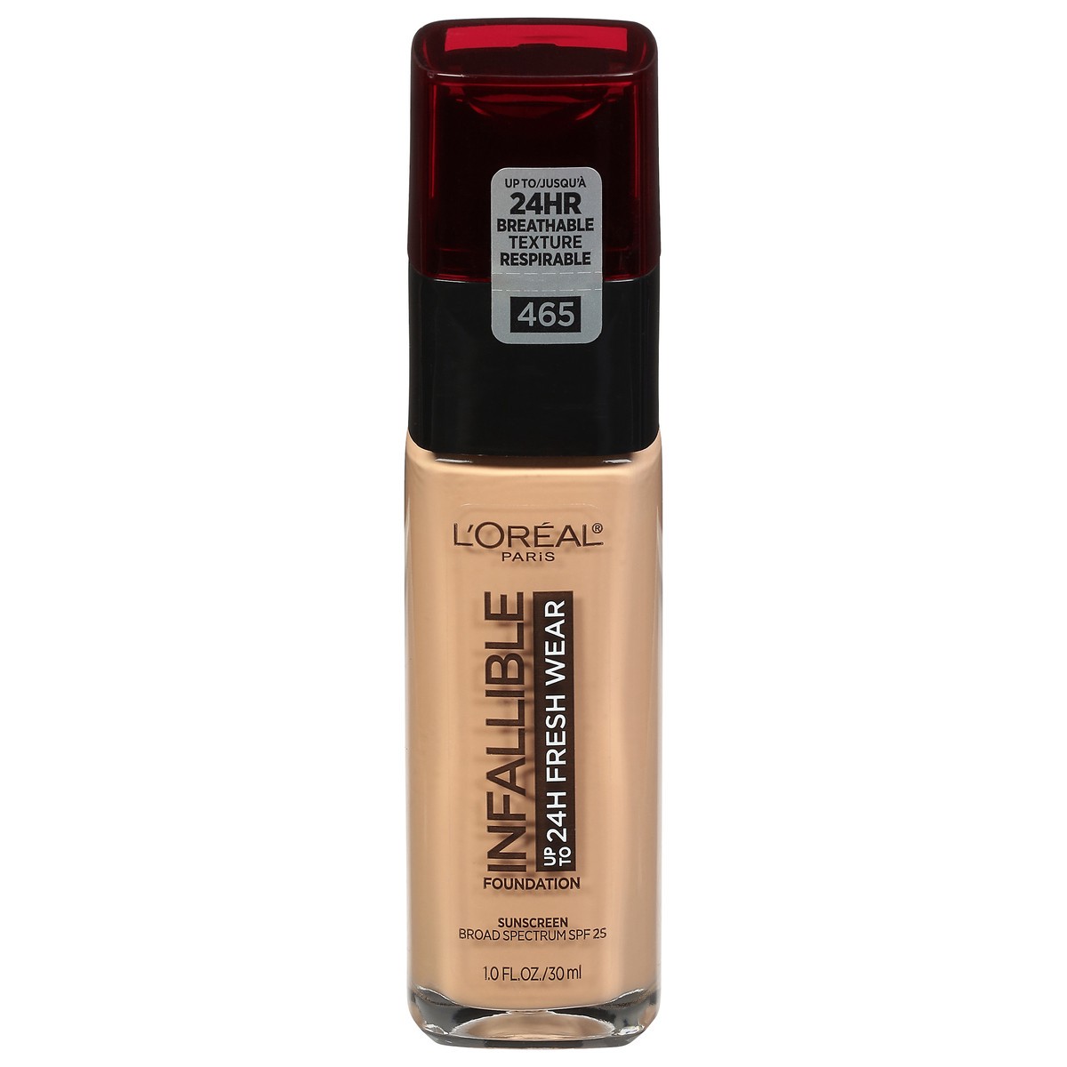 slide 1 of 9, L'Oréal Infallible Broad Spectrum SPF 25 Sand 465 Foundation 1.0 fl oz, 1 fl oz