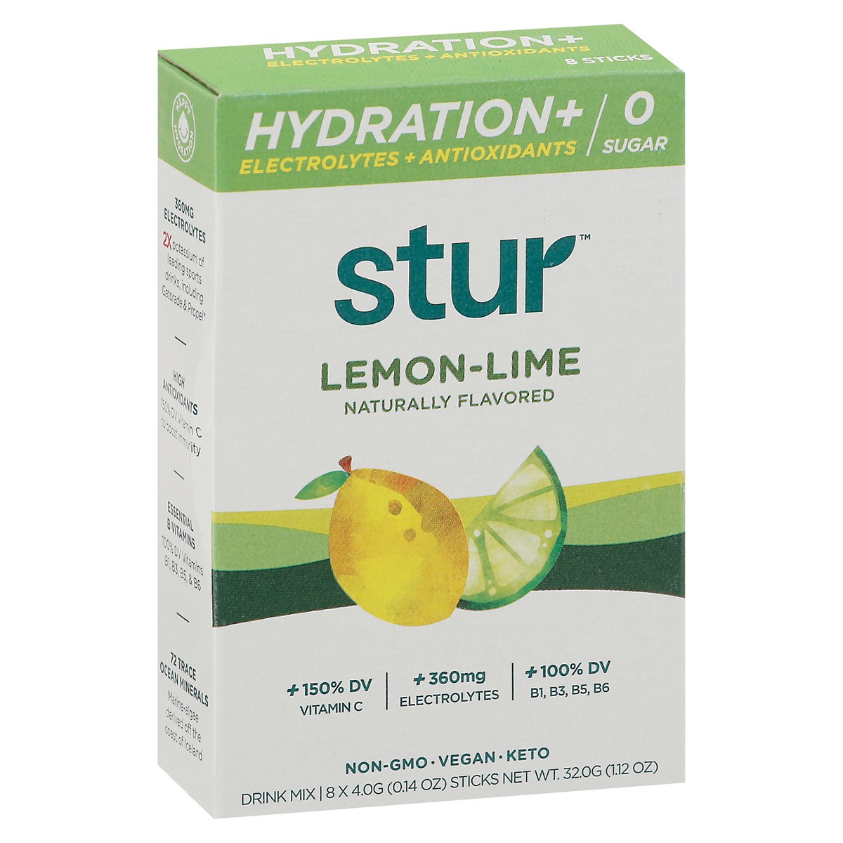 slide 3 of 9, Stur Hydration Lemon Lime - 8 ct, 8 ct