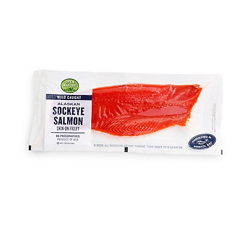 slide 1 of 1, Open Nature Salmon Alaskan Sockeye Skin On Fillet Wild Caught, 1 lb