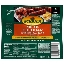 Eckrich Cheddar Smoked Sausage Grillers, 14 oz