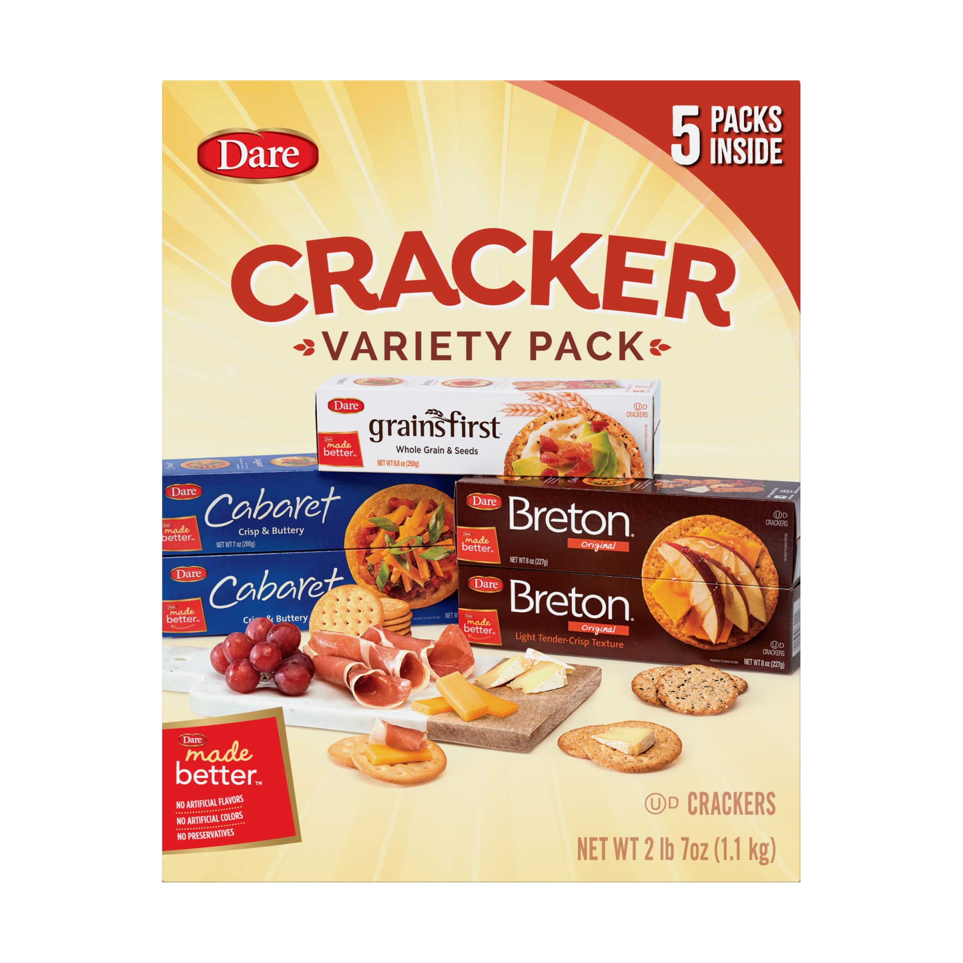 slide 1 of 2, Dare Cracker Variety Pack, 41.28 oz