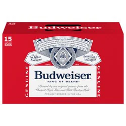 Budweiser Lager Beer 15 Pack, 16 fl oz Cans