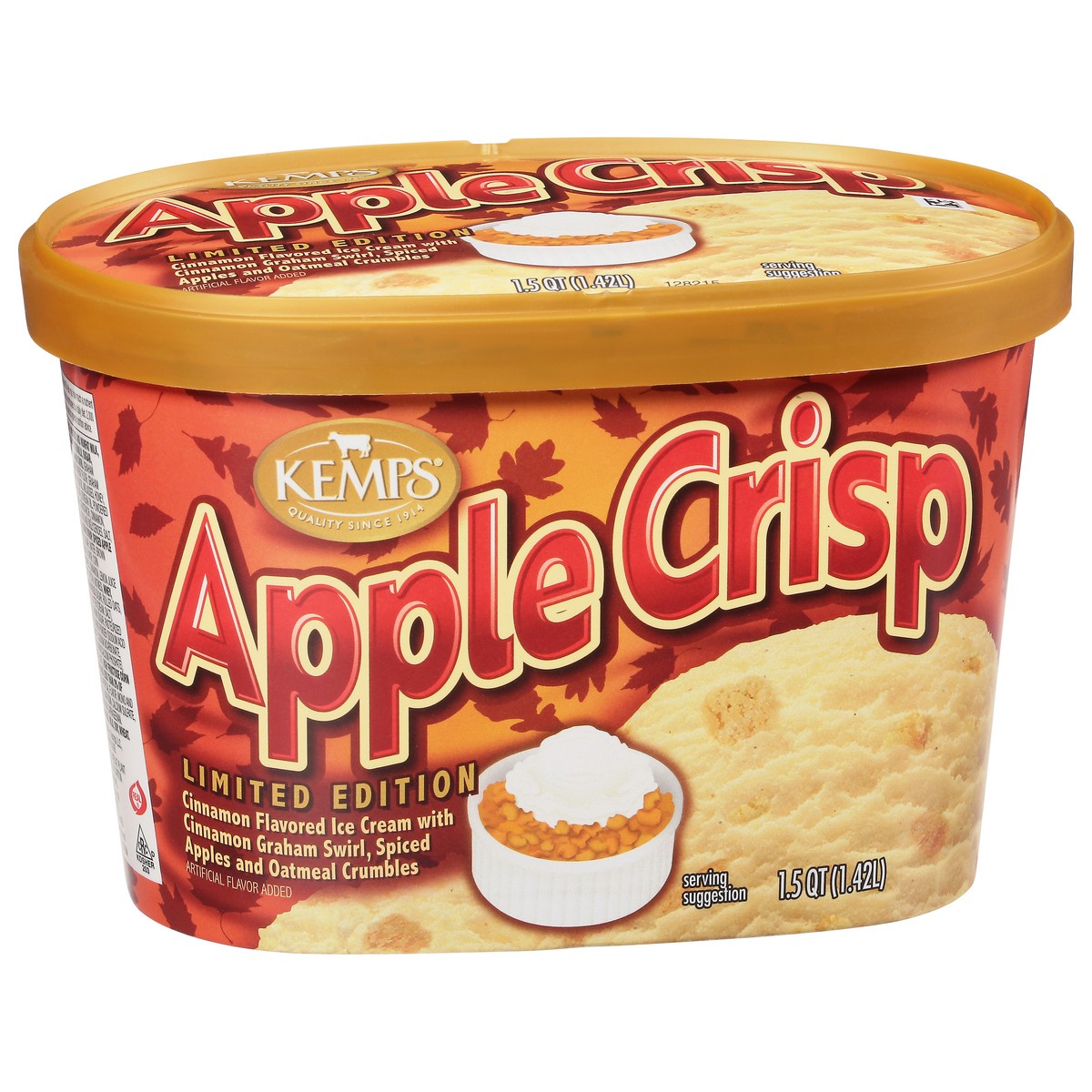 slide 13 of 13, Kemps Apple Crisp Lim Edtn Ice Cream, 1.5 qt