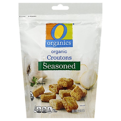 slide 1 of 1, O Organics Organic Croutons Seasoned, 4.5 oz