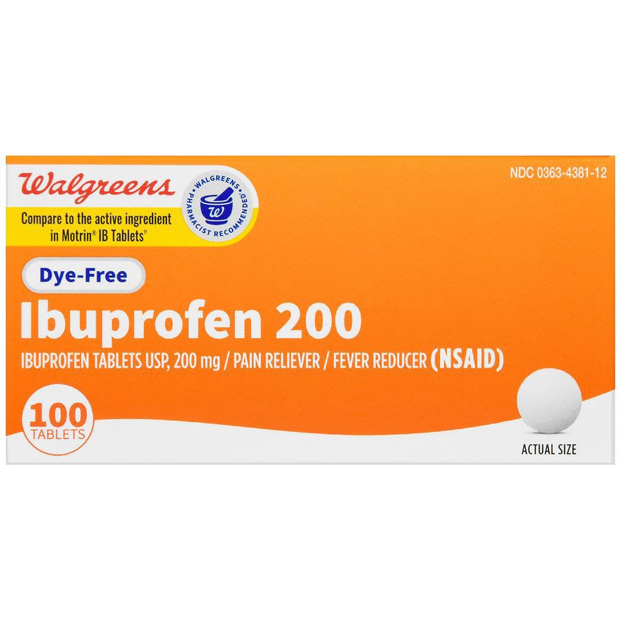 slide 3 of 5, Walgreens Ibuprofen 200 mg Tablets Color Free & Dye Free, 100 ct