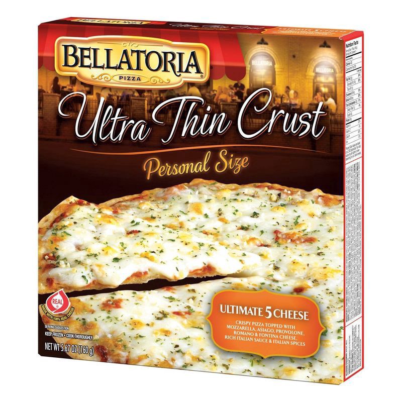 slide 3 of 3, Bellatoria Personal Size Ultra Thin Crust Ultimate 5 Cheese Pizza 5.67 oz, 5.67 oz