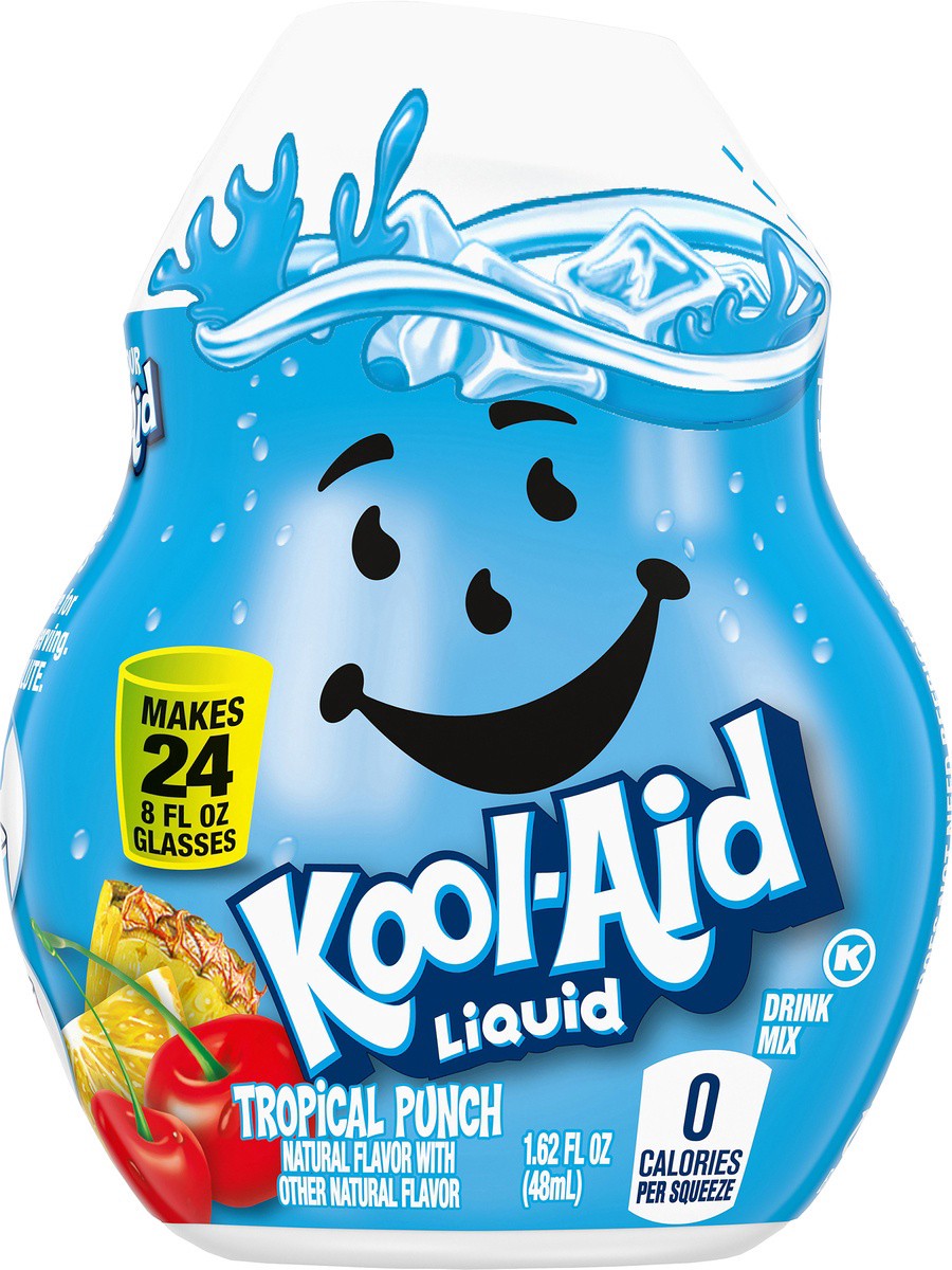 slide 7 of 9, Kool-Aid Liquid Tropical Punch Naturally Flavored Soft Drink Mix, 1.62 fl oz Bottle, 1.62 fl oz