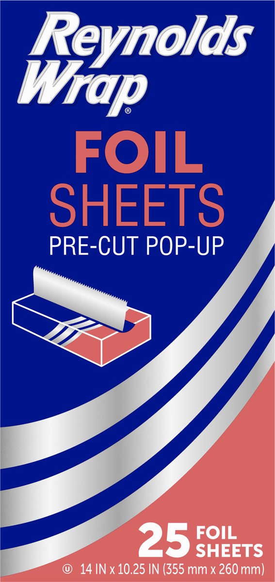 slide 1 of 13, Reynolds Wrap Pre-Cut Pop Up Foil Sheets 25 ea, 25 ct