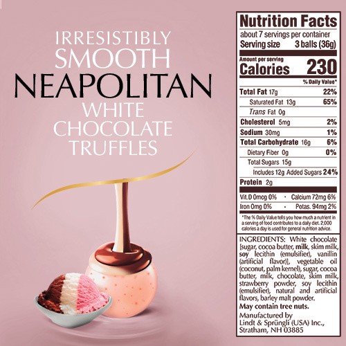 slide 4 of 4, Lindt Neapolitan White Chocolate Truffles 8.5 oz, 8.5 oz