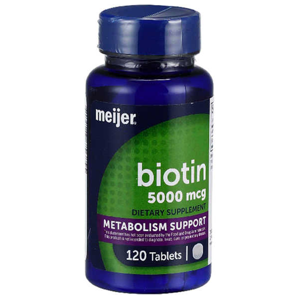 slide 1 of 1, MEIJER WELLNESS Meijer Biotin 5000mcg Tablets, 120 ct