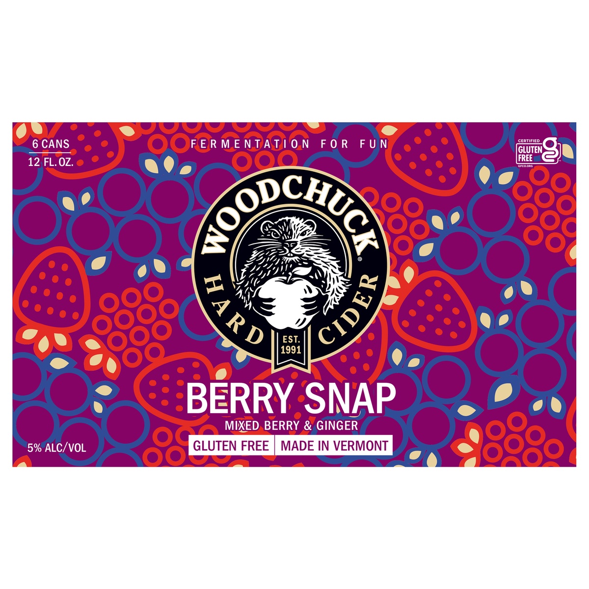 slide 1 of 1, Woodchuck Hard Cider - Berry Snap 6 Pack, 12oz Can, 12 oz