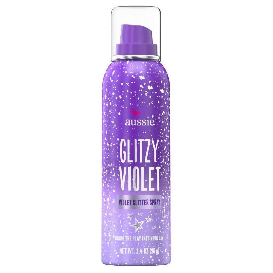 slide 1 of 1, Aussie Glitter Spray Purple, 3.4 oz