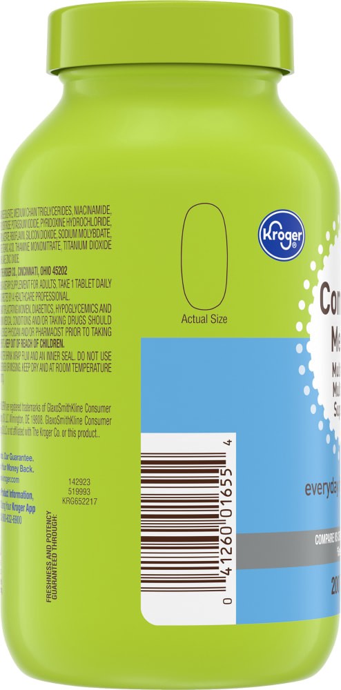 slide 2 of 3, Kroger Complete Men 50+ Everyday Health Support Multivitamin, 200 ct