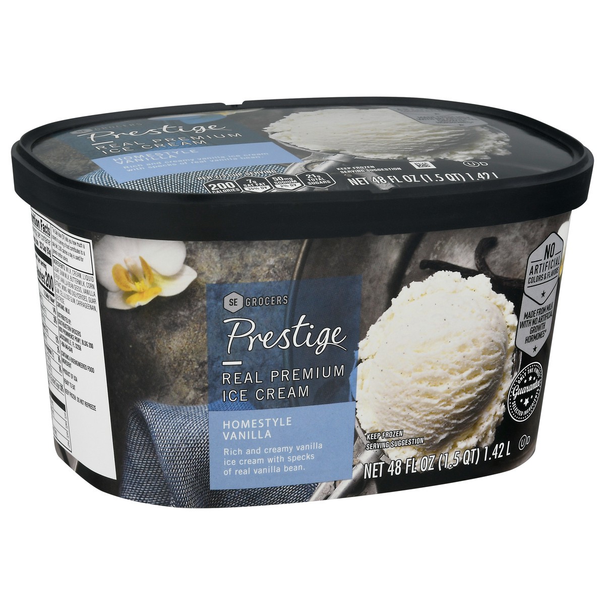 slide 5 of 9, Prestige Real Premium Ice Cream Homestyle Vanilla, 48 oz