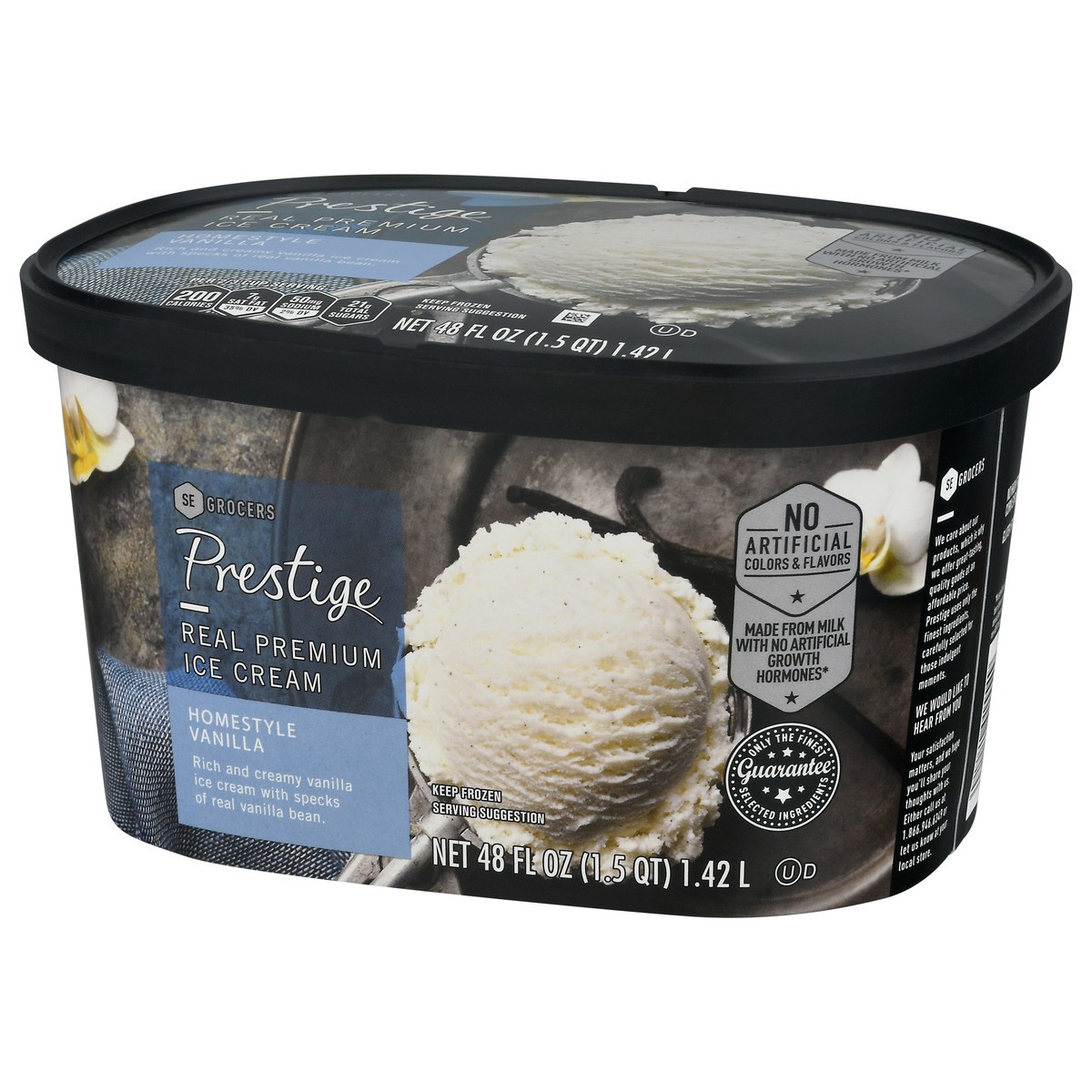 slide 9 of 9, Prestige Real Premium Ice Cream Homestyle Vanilla, 48 oz