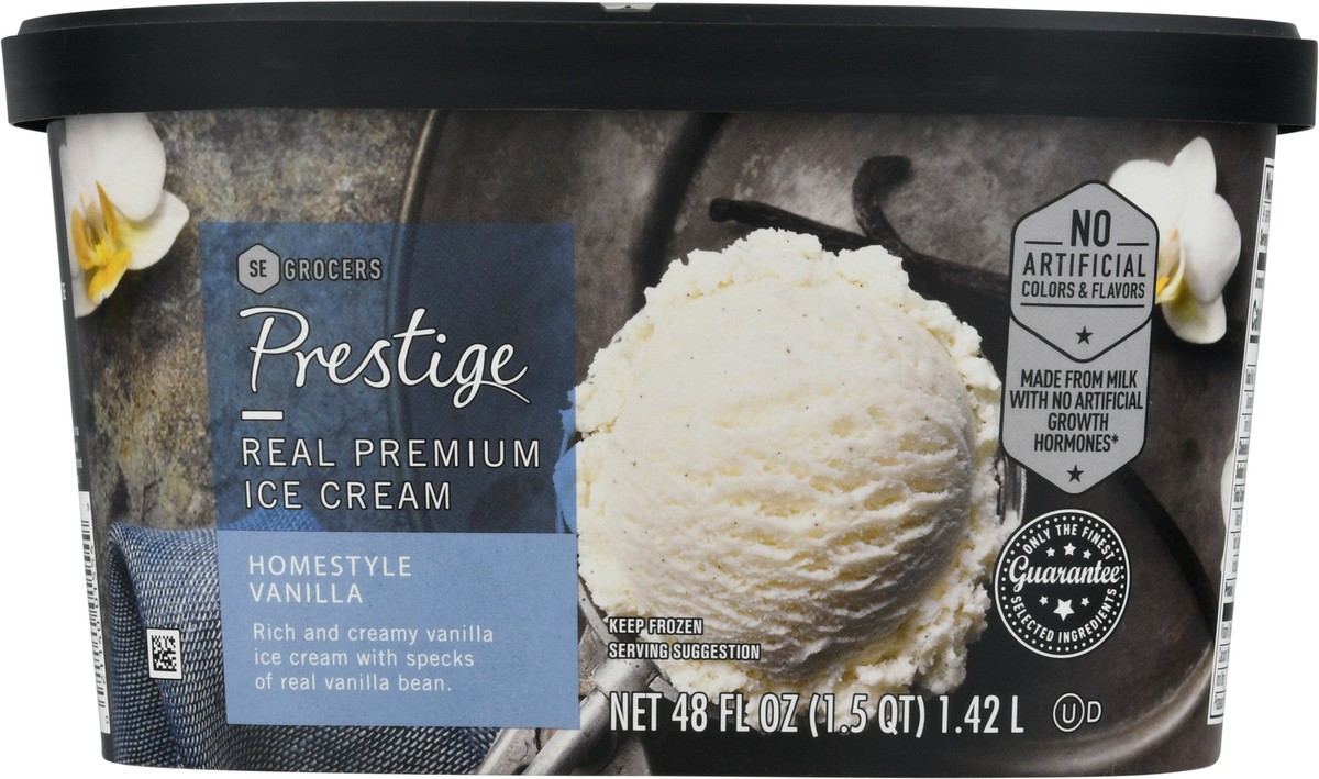 slide 4 of 9, Prestige Real Premium Ice Cream Homestyle Vanilla, 48 oz