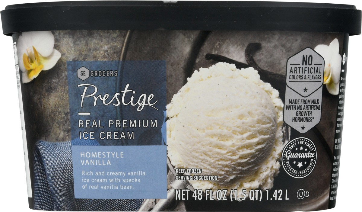 slide 7 of 9, Prestige Real Premium Ice Cream Homestyle Vanilla, 48 oz