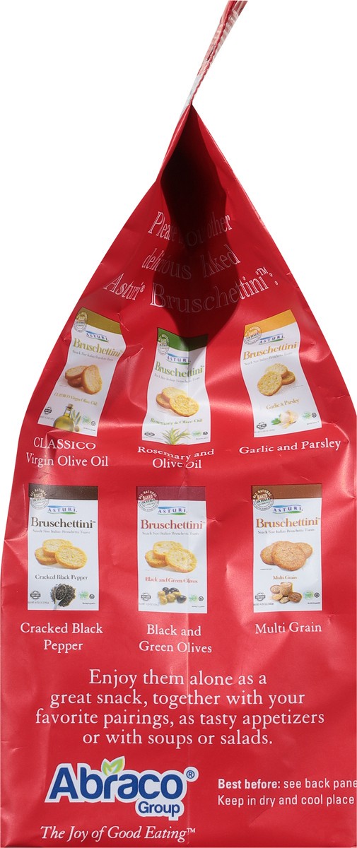 slide 2 of 9, Asturi Bruschetta Toasts, Italian, Tomato Capers & Olive Oil, Snack Size - 4.23 oz, 4.23 oz