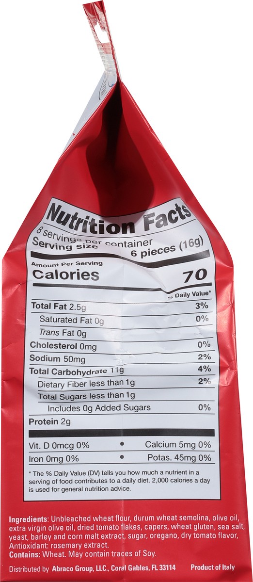 slide 7 of 9, Asturi Bruschetta Toasts, Italian, Tomato Capers & Olive Oil, Snack Size - 4.23 oz, 4.23 oz