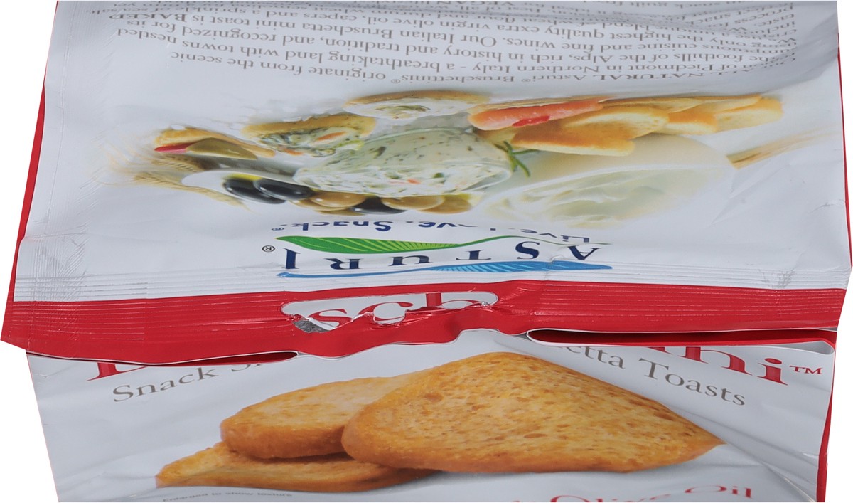 slide 5 of 9, Asturi Bruschetta Toasts, Italian, Tomato Capers & Olive Oil, Snack Size - 4.23 oz, 4.23 oz