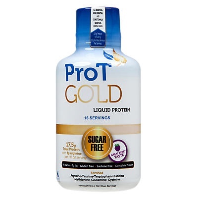 slide 1 of 1, ProT Gold Sugar Free Liquid Protein - Berry, 16 oz