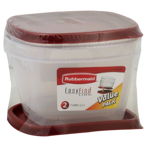 slide 1 of 1, Rubbermaid Easy Find Lids Containers & Lids Square, 2 ct