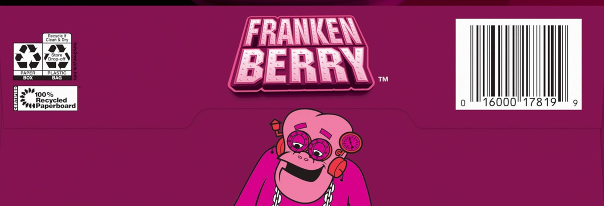 slide 4 of 9, Franken Berry Cereal with Monster Marshmallows, Kids Breakfast Cereal, Limited Edition, Made with Whole Grain, Family Size, 16 oz , 16 oz