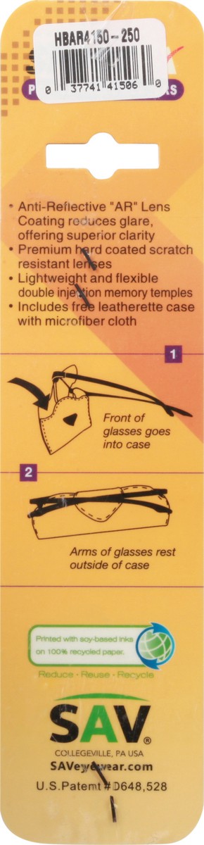 slide 2 of 9, Sportex Performance Readers +2.50 Eyeglasses 1 ea Card, 1 ct