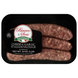 Bianco & Sons Cheese & Garlic Italian Sausage 16 oz