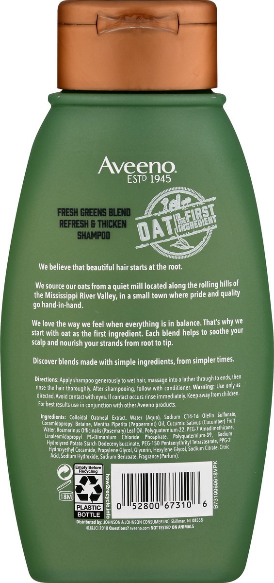 slide 4 of 9, Aveeno Scalp Soothing Fresh Greens Blend Shampoo, 12 Fl. Oz, 354 ml