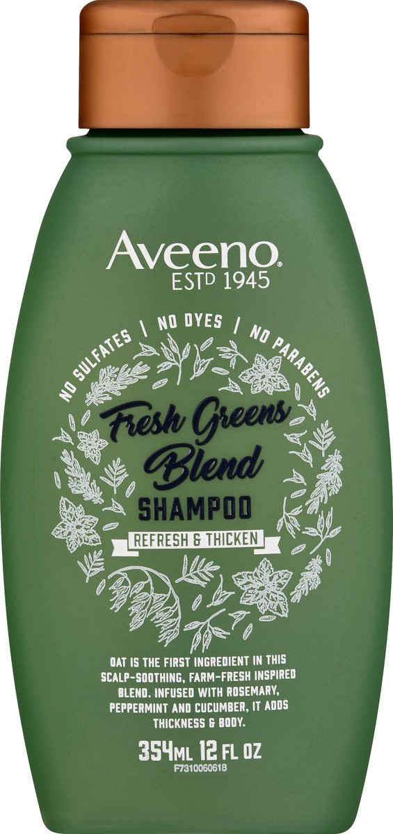 slide 5 of 9, Aveeno Scalp Soothing Fresh Greens Blend Shampoo, 12 Fl. Oz, 354 ml