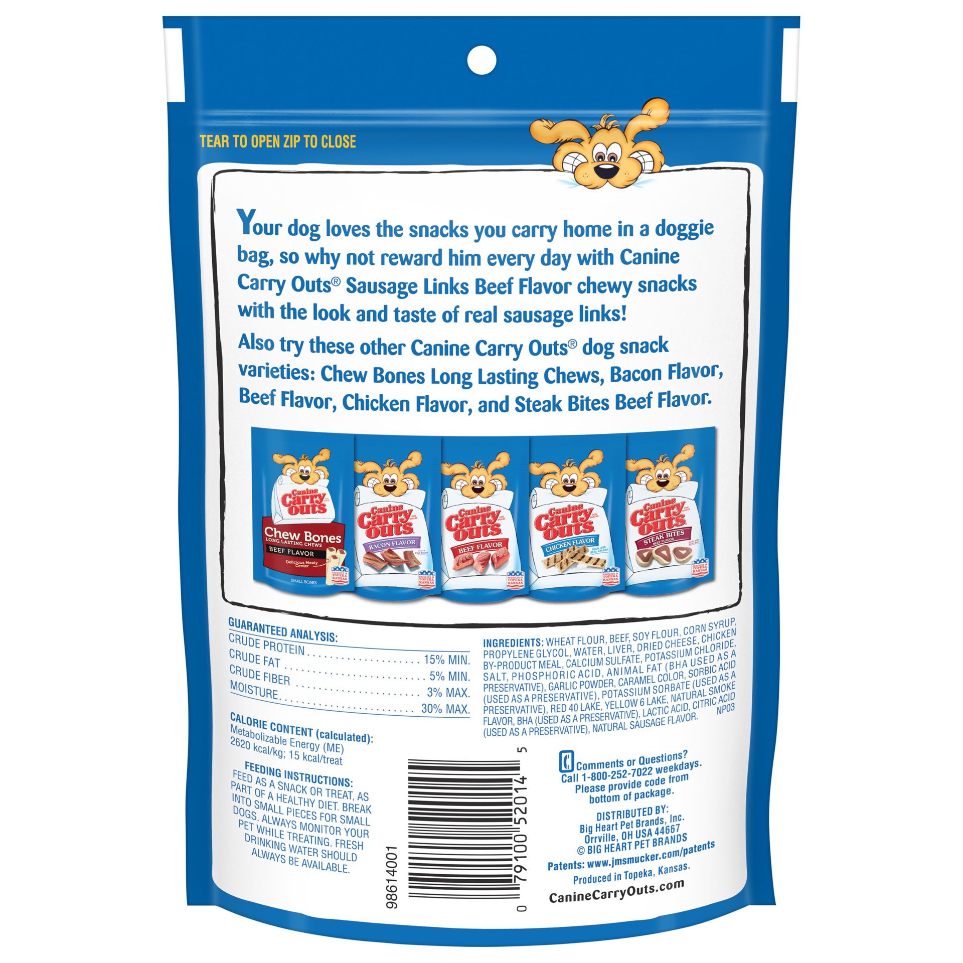 slide 3 of 6, Canine Carry Outs Sausage Links Beef Flavor Dog Treats, 4.5oz Bag, 4.5 oz
