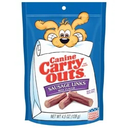Canine Carry Outs Sausage Links Beef Flavor Dog Treats, 4.5oz Bag
