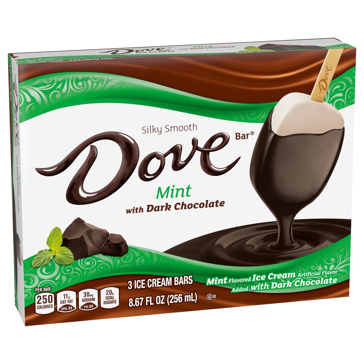 slide 5 of 9, Dove Mint Ice Cream Bars with Dark Chocolate - 3pk, 3 ct