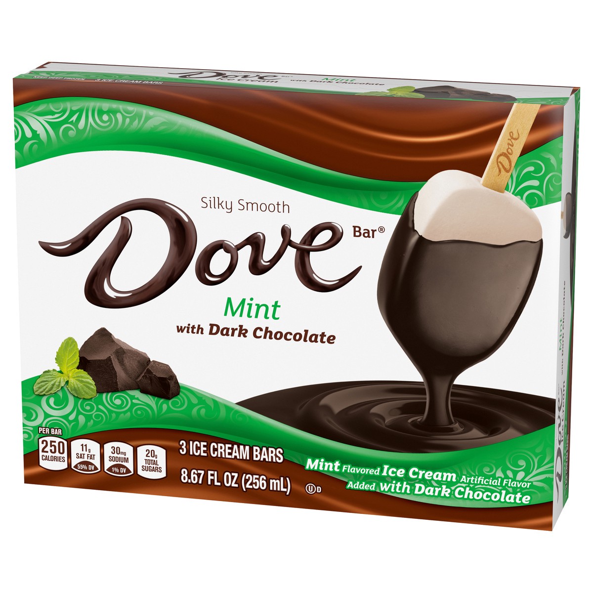 slide 4 of 9, Dove Mint Ice Cream Bars with Dark Chocolate - 3pk, 3 ct